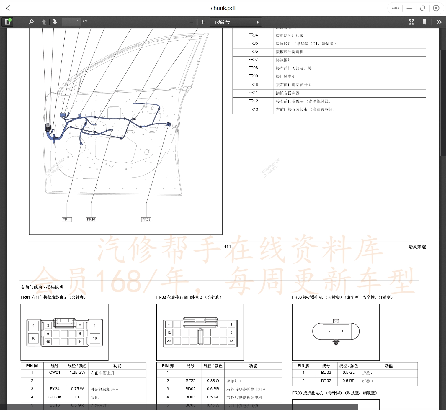 2006-2020年陸風和領途汽車維修手冊和電路圖[資料更新]