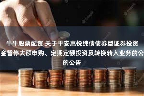 牛牛股票配资 关于平安惠悦纯债债券型证券投资基金暂停大额申购、定期定额投资及转换转入业务的公告